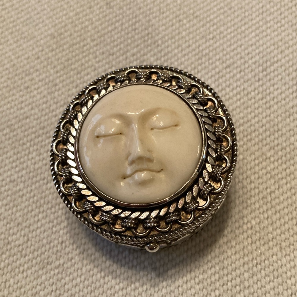Sajen Sterling Carved Bone Box